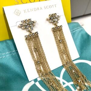 NWT - Kendra Scott - Madelyn Silver Statement Tassel Earrings